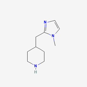 molecular formula C10H17N3 B3097744 4-[(1-甲基-1H-咪唑-2-基)甲基]哌啶 CAS No. 1316220-37-7