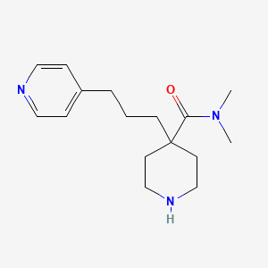 molecular formula C16H25N3O B3097749 N,N-Dimethyl-4-(3-(pyridin-4-yl)propyl)piperidine-4-carboxamide CAS No. 1316225-83-8