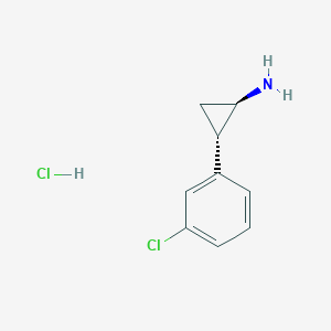 molecular formula C9H11Cl2N B3097782 反式-2-(3-氯苯基)环丙胺盐酸盐 CAS No. 131844-46-7