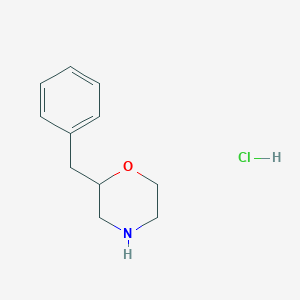 molecular formula C11H16ClNO B3097790 2-Benzylmorpholine hydrochloride CAS No. 131887-47-3
