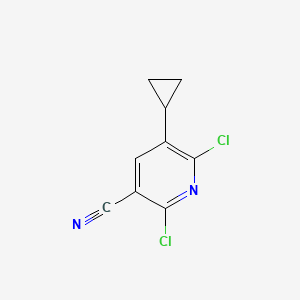 molecular formula C9H6Cl2N2 B3097800 2,6-Dichloro-5-cyclopropylnicotinonitrile CAS No. 1319804-29-9