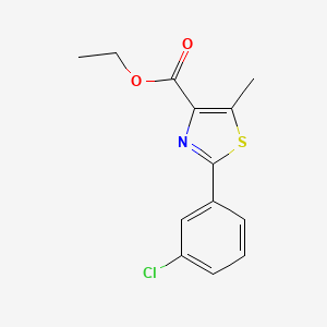 molecular formula C13H12ClNO2S B3097826 2-(3-Chlorophenyl)-5-methylthiazole-4-carboxylic acid ethyl ester CAS No. 132089-41-9