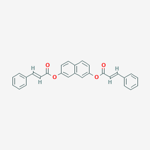 molecular formula C28H20O4 B309784 7-(Cinnamoyloxy)-2-naphthyl 3-phenylacrylate 
