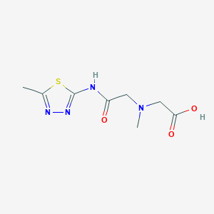 molecular formula C8H12N4O3S B3097878 2-(Methyl(2-((5-methyl-1,3,4-thiadiazol-2-yl)amino)-2-oxoethyl)amino)acetic acid CAS No. 1322605-23-1