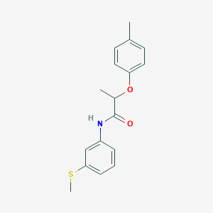 molecular formula C17H19NO2S B309788 2-(4-methylphenoxy)-N-[3-(methylsulfanyl)phenyl]propanamide 