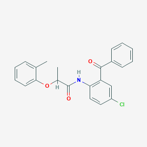 molecular formula C23H20ClNO3 B309797 N-(2-benzoyl-4-chlorophenyl)-2-(2-methylphenoxy)propanamide 