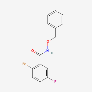 molecular formula C14H11BrFNO2 B3097996 2-bromo-5-fluoro-N-phenylmethoxybenzamide CAS No. 1326564-60-6