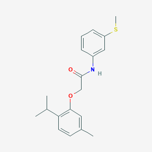 molecular formula C19H23NO2S B309807 2-(2-isopropyl-5-methylphenoxy)-N-[3-(methylsulfanyl)phenyl]acetamide 