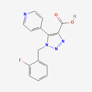 molecular formula C15H11FN4O2 B3098106 1-(2-fluorobenzyl)-5-pyridin-4-yl-1H-1,2,3-triazole-4-carboxylic acid CAS No. 1329922-38-4