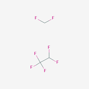 molecular formula C3H3F7 B3098114 五氟乙烷，与二氟甲烷混合 CAS No. 133023-17-3