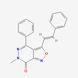molecular formula C20H15N3O2 B3098126 6-methyl-4-phenyl-3-[(E)-2-phenylethenyl]-[1,2]oxazolo[3,4-d]pyridazin-7-one CAS No. 133069-19-9