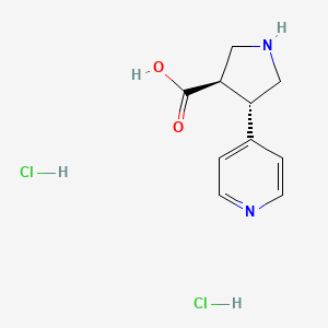 molecular formula C10H14Cl2N2O2 B3098135 (3R,4S)-4-(pyridin-4-yl)pyrrolidine-3-carboxylic acid dihydrochloride CAS No. 1330750-47-4
