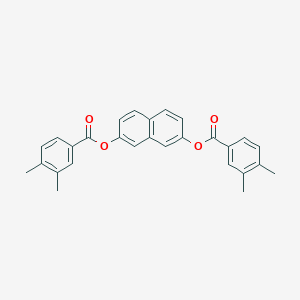 molecular formula C28H24O4 B309819 7-[(3,4-Dimethylbenzoyl)oxy]-2-naphthyl 3,4-dimethylbenzoate 