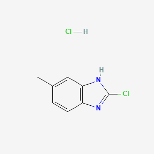 molecular formula C8H8Cl2N2 B3098193 2-chloro-5-methyl-1H-benzimidazole hydrochloride CAS No. 1332528-75-2