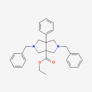 molecular formula C29H32N2O2 B3098227 Ethyl 2,5-dibenzyl-6a-phenyl-1,3,4,6-tetrahydropyrrolo[3,4-c]pyrrole-3a-carboxylate CAS No. 1332530-57-0