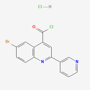molecular formula C15H9BrCl2N2O B3098252 6-溴-2-(吡啶-3-基)喹啉-4-羰基氯化氢 CAS No. 1332531-40-4