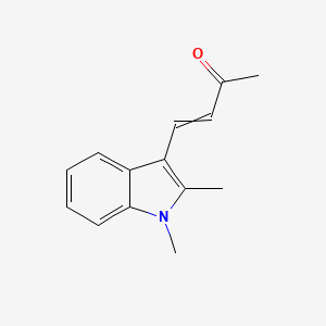 molecular formula C14H15NO B3098320 4-(1,2-Dimethylindol-3-yl)but-3-en-2-one CAS No. 1333429-65-4