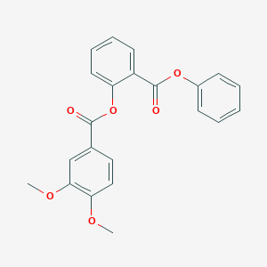 molecular formula C22H18O6 B309834 2-(Phenoxycarbonyl)phenyl 3,4-dimethoxybenzoate 