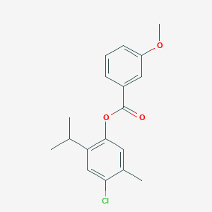molecular formula C18H19ClO3 B309838 4-Chloro-2-isopropyl-5-methylphenyl 3-methoxybenzoate 