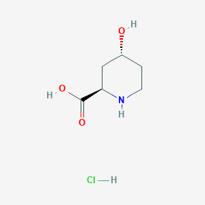 molecular formula C6H12ClNO3 B3098469 (2R,4R)-4-Hydroxypiperidine-2-carboxylic acid hydrochloride CAS No. 133696-21-6