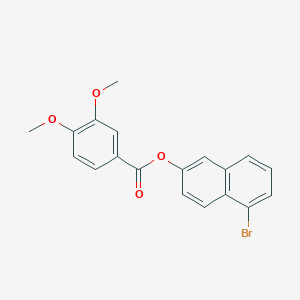 molecular formula C19H15BrO4 B309847 5-Bromo-2-naphthyl 3,4-dimethoxybenzoate 