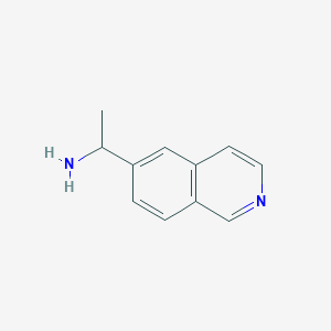molecular formula C11H12N2 B3098506 1-(Isoquinolin-6-yl)ethanamine CAS No. 1337880-75-7