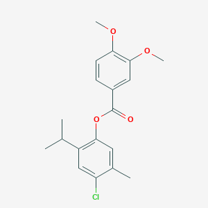 molecular formula C19H21ClO4 B309851 4-Chloro-2-isopropyl-5-methylphenyl 3,4-dimethoxybenzoate 