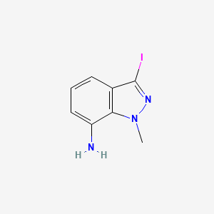 molecular formula C8H8IN3 B3098510 3-碘-1-甲基-1H-吲唑-7-胺 CAS No. 1337880-77-9