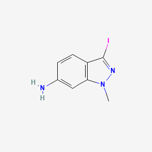 molecular formula C8H8IN3 B3098523 3-Iodo-1-methyl-1H-indazol-6-amine CAS No. 1337881-11-4