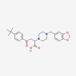 molecular formula C26H32N2O5 B3098536 2-{4-[(2H-1,3-benzodioxol-5-yl)methyl]piperazin-1-yl}-4-(4-tert-butylphenyl)-4-oxobutanoic acid CAS No. 1337915-29-3