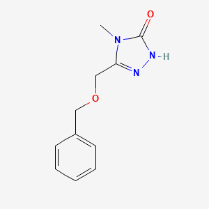 molecular formula C11H13N3O2 B3098551 3-((Benzyloxy)methyl)-4-methyl-1H-1,2,4-triazol-5(4H)-one CAS No. 1338226-20-2