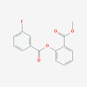 molecular formula C15H11FO4 B309856 Methyl 2-[(3-fluorobenzoyl)oxy]benzoate 