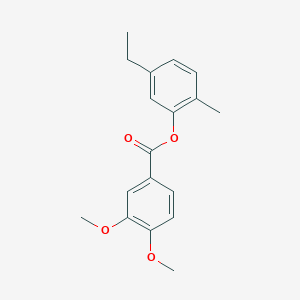 molecular formula C18H20O4 B309865 5-Ethyl-2-methylphenyl 3,4-dimethoxybenzoate 