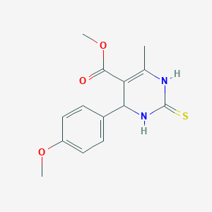 molecular formula C14H16N2O3S B3098651 methyl 4-(4-methoxyphenyl)-6-methyl-2-sulfanylidene-3,4-dihydro-1H-pyrimidine-5-carboxylate CAS No. 134074-38-7
