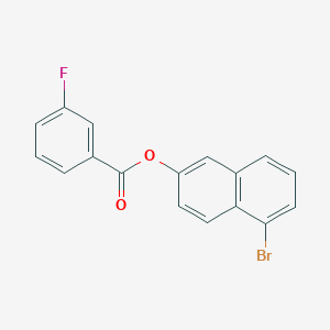 molecular formula C17H10BrFO2 B309866 5-Bromo-2-naphthyl 3-fluorobenzoate 