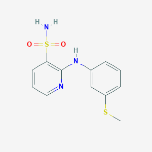 molecular formula C12H13N3O2S2 B3098669 2-{[3-(Methylthio)phenyl]amino}pyridine-3-sulfonamide CAS No. 1340910-53-3