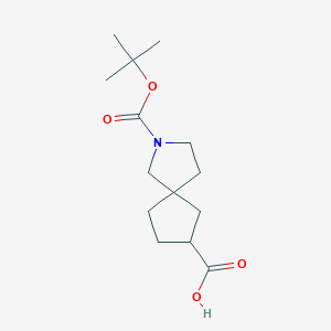molecular formula C14H23NO4 B3098689 2-(Tert-butoxycarbonyl)-2-azaspiro[4.4]nonane-7-carboxylic acid CAS No. 1341037-89-5