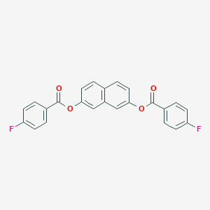 molecular formula C24H14F2O4 B309870 7-[(4-Fluorobenzoyl)oxy]-2-naphthyl 4-fluorobenzoate 