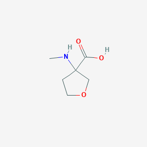molecular formula C6H11NO3 B3098703 3-(Methylamino)tetrahydrofuran-3-carboxylic acid CAS No. 1341121-46-7