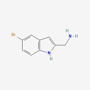 molecular formula C9H9BrN2 B3098727 (5-溴-1H-吲哚-2-基)甲胺 CAS No. 1341614-49-0