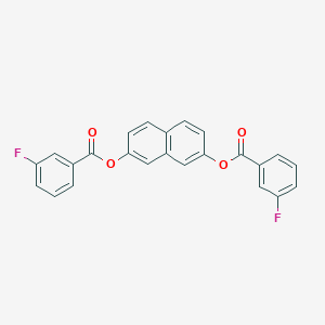 molecular formula C24H14F2O4 B309875 7-[(3-Fluorobenzoyl)oxy]-2-naphthyl 3-fluorobenzoate 