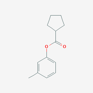 molecular formula C13H16O2 B309879 Cyclopentanecarboxylic acid, 3-methylphenyl ester 