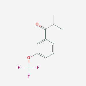 molecular formula C11H11F3O2 B3098798 2-Methyl-1-(3-trifluoromethoxy-phenyl)-propan-1-one CAS No. 1343298-84-9