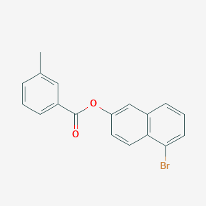 molecular formula C18H13BrO2 B309881 5-Bromo-2-naphthyl 3-methylbenzoate 