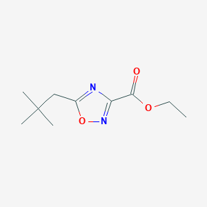 molecular formula C10H16N2O3 B3098816 Ethyl 5-(2,2-dimethylpropyl)-1,2,4-oxadiazole-3-carboxylate CAS No. 1343835-50-6