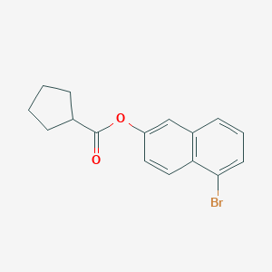 molecular formula C16H15BrO2 B309882 5-Bromo-2-naphthyl cyclopentanecarboxylate 