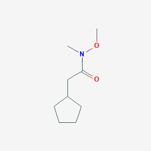 molecular formula C9H17NO2 B3098858 2-cyclopentyl-N-methoxy-N-methylacetamide CAS No. 134560-38-6