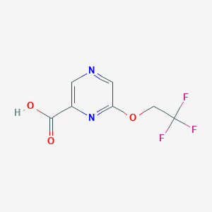 molecular formula C7H5F3N2O3 B3098869 6-(2,2,2-Trifluoroethoxy)pyrazine-2-carboxylic acid CAS No. 1346148-15-9