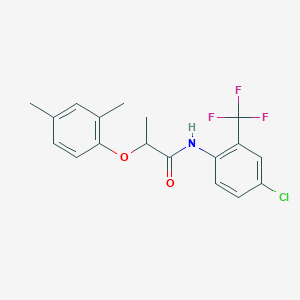 molecular formula C18H17ClF3NO2 B309889 N-[4-chloro-2-(trifluoromethyl)phenyl]-2-(2,4-dimethylphenoxy)propanamide 