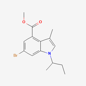 molecular formula C15H18BrNO2 B3098900 Methyl 6-bromo-1-(sec-butyl)-3-methyl-1H-indole-4-carboxylate CAS No. 1346576-39-3